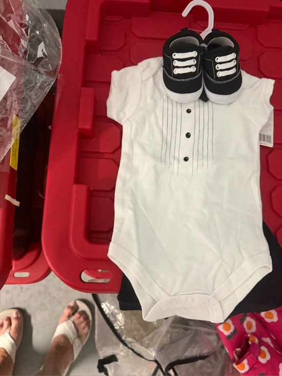 Little treasure Other - Baby Tuxedo Bodysuit with Black Booties